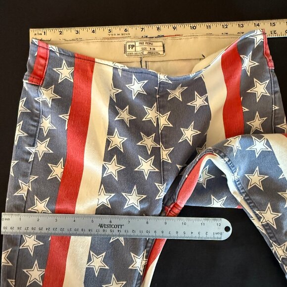 NWOT Free People Penny Pull-On Printed Flare Jeans Sz 28 - Picture 10 of 16